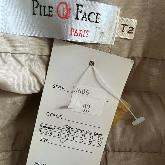 NWT Pile Ou Face Paris Tan Contrast Stitch Skirt, 6 - Picture 6 of 9